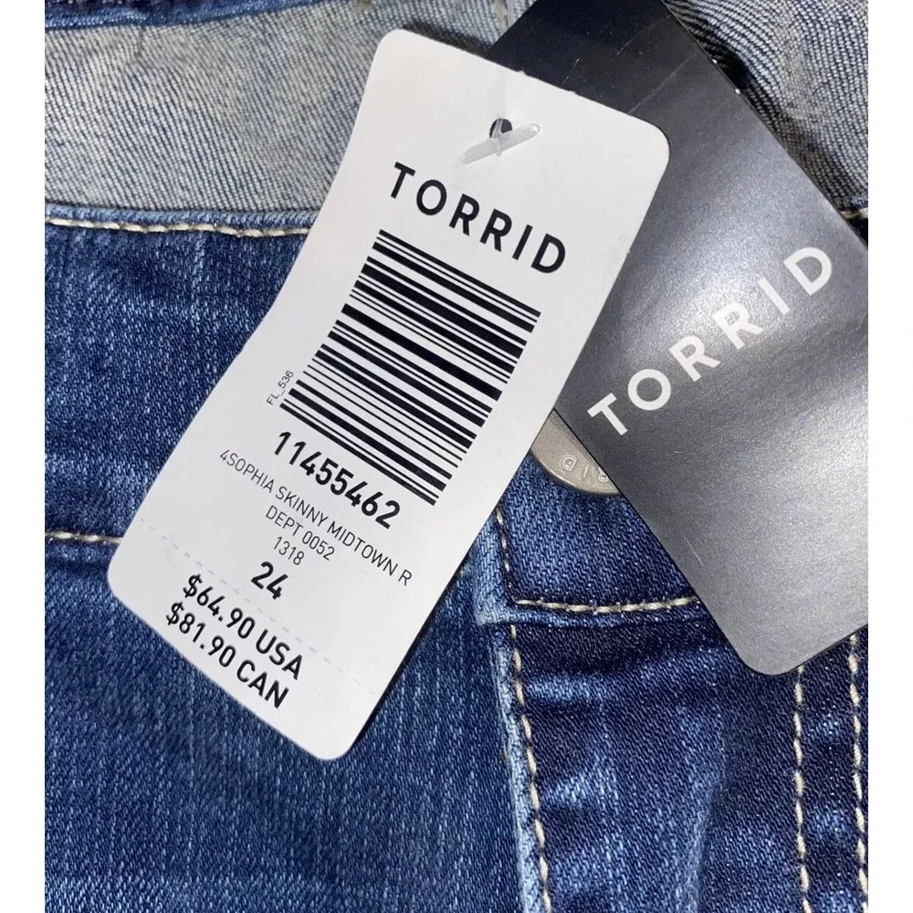 Womens torrid Plus size 24 42 X 29 blue jeans Stretch New‎ - Picture 5 of 7